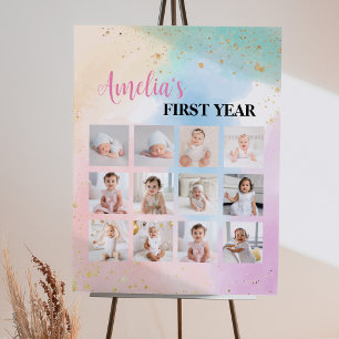 Colourful Rainbow Birthday Photo Milestone Sign