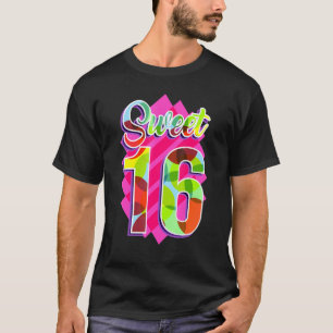 Colourful Rainbow Birthday Sweet 16 Graphic T-Shirt