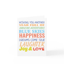 Colourful rainbow Birthday wishes personalised
