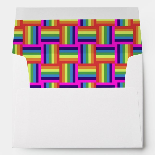 Colourful Rainbow Block Pattern Envelope (Back (Bottom))