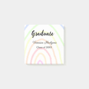 Colourful rainbow boho graduation add name year  post-it notes