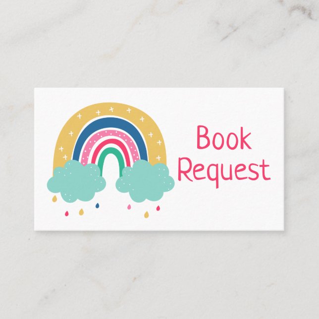 Colourful Rainbow Book Request Card (Front)