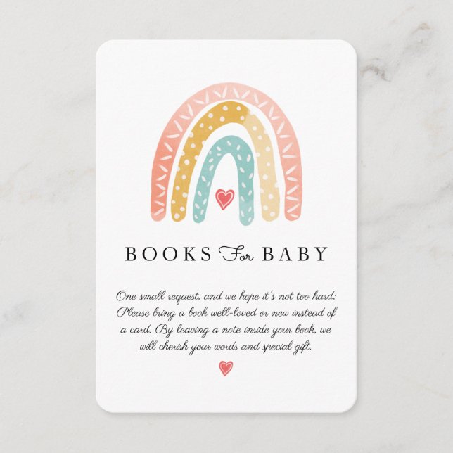 Colourful Rainbow Books For Baby Enclosure Card (Front)