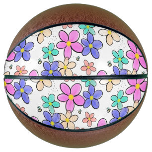 colourful rainbow bright flowers bumble bees flora basketball