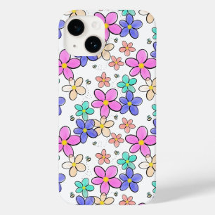 colourful rainbow bright flowers bumble bees flora Case-Mate iPhone 14 case
