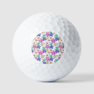 colourful rainbow bright flowers bumble bees flora golf balls