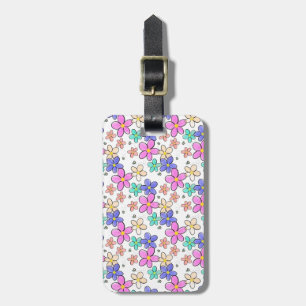 colourful rainbow bright flowers bumble bees flora luggage tag