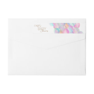 Colourful Rainbow Bubble Baby Shower Return Addres Wrap Around Label