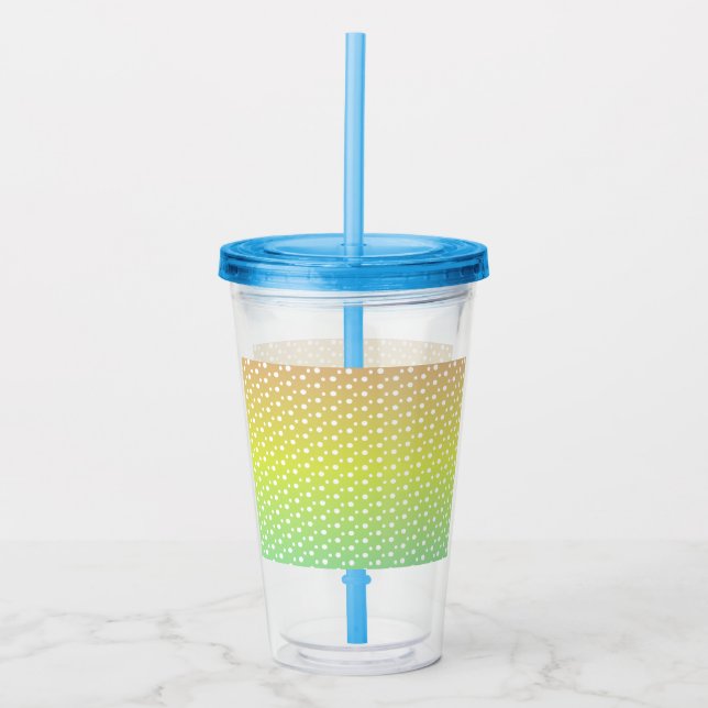 Colourful rainbow bubble gradient     acrylic tumbler (Front)