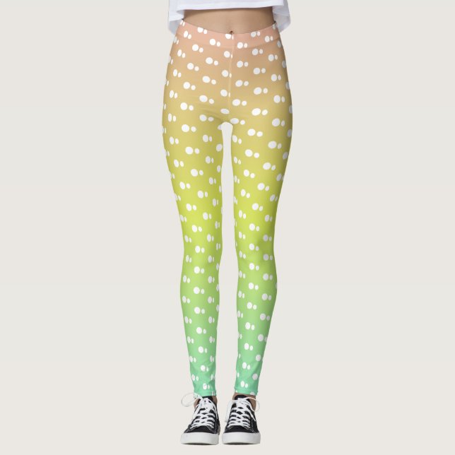 Colourful rainbow bubble gradient  leggings (Front)