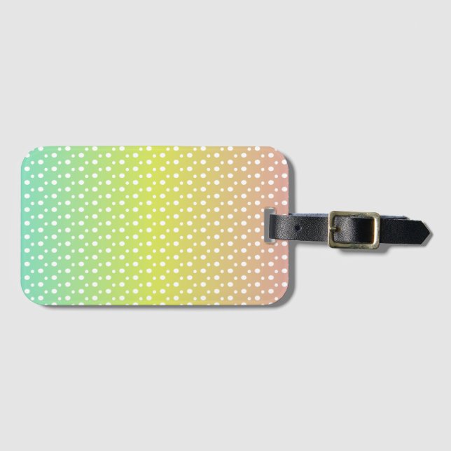 Colourful rainbow bubble gradient  luggage tag (Front Horizontal)