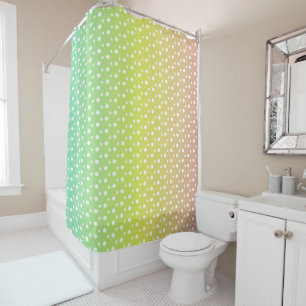 Colourful rainbow bubble gradient   shower curtain