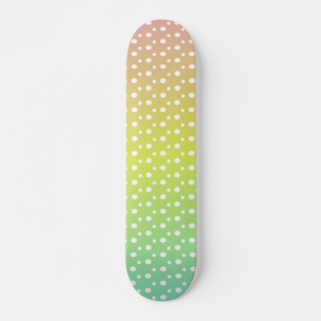 Colourful rainbow bubble gradient    skateboard (Front)