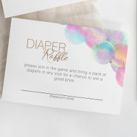 Colourful Rainbow Bubbles Baby Shower Diaper Raffl