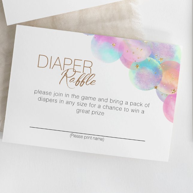 Colourful Rainbow Bubbles Baby Shower Diaper Raffl Enclosure Card (Creator Uploaded)