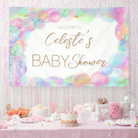 Colourful Rainbow Bubbles Baby Shower Welcome