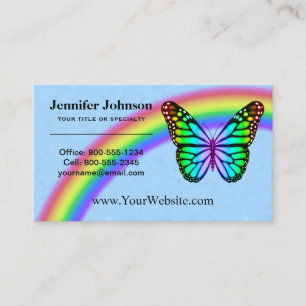 Colourful Rainbow Butterflies Business Card