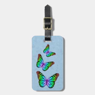 Colourful Rainbow Butterflies Luggage Tag