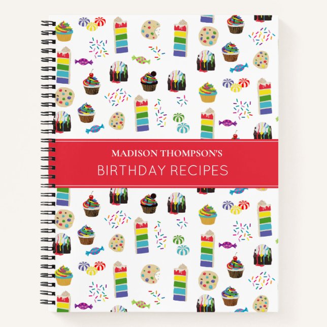 Colourful Rainbow Cake Desserts Recipe Cookbook Notebook (Front)
