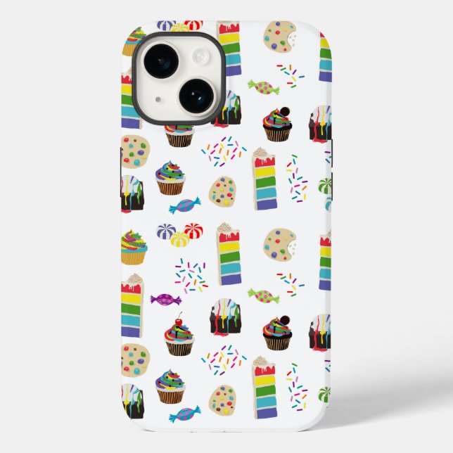 Colourful Rainbow Cake Desserts & Sprinkles Patter Case-Mate iPhone Case (Back)