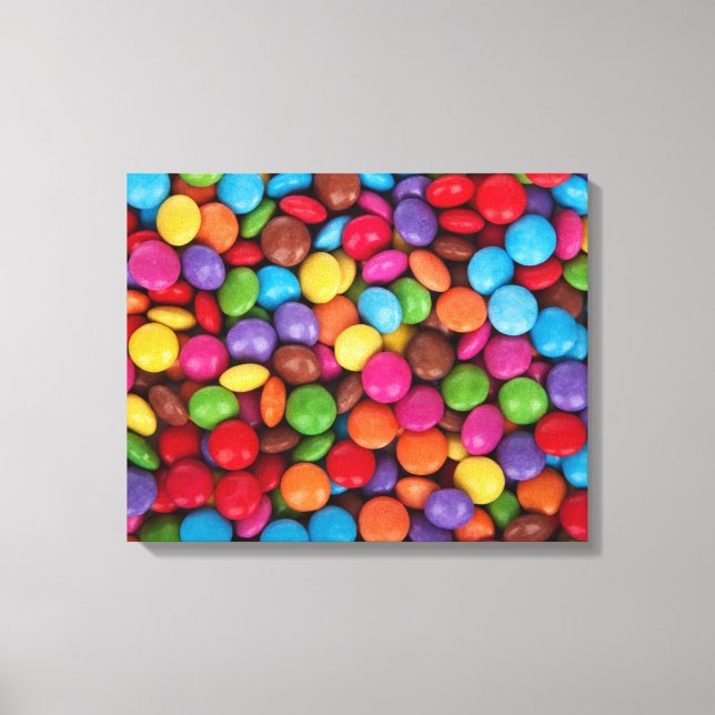 Colourful rainbow candy sweets canvas print (Front)