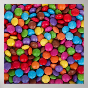 Colourful rainbow candy sweets poster