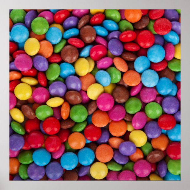 Colourful rainbow candy sweets poster (Front)