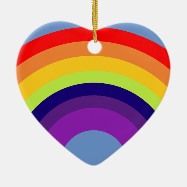 Colourful Rainbow Ceramic Tree Decoration (Front)