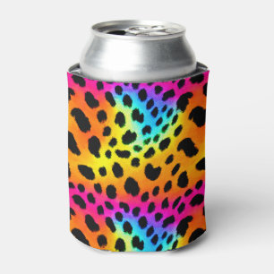 Colourful Rainbow Cheetah Seamless Pattern  Can Cooler