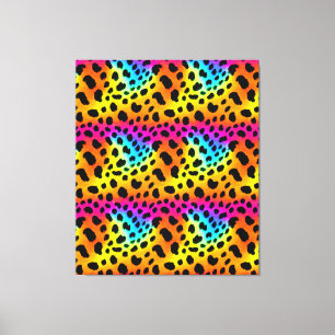 Colourful Rainbow Cheetah Seamless Pattern   Canvas Print