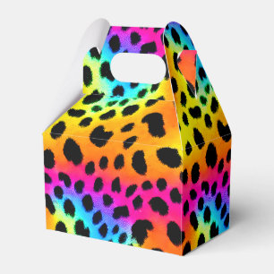 Colourful Rainbow Cheetah Seamless Pattern Favour Box
