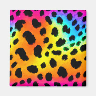 Colourful Rainbow Cheetah Seamless Pattern  Magnet
