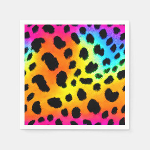 Colourful Rainbow Cheetah Seamless Pattern  Napkin