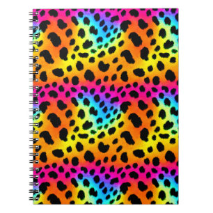 Colourful Rainbow Cheetah Seamless Pattern Notebook