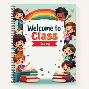 Colourful Rainbow Classroom Wall Art Notebook
