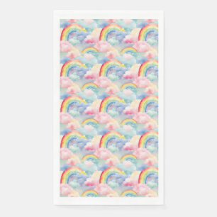 Colourful Rainbow, Cloud, and Star Napkin
