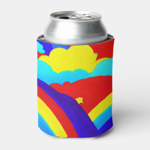 Colourful Rainbow Clouds Kids Pattern Can Cooler