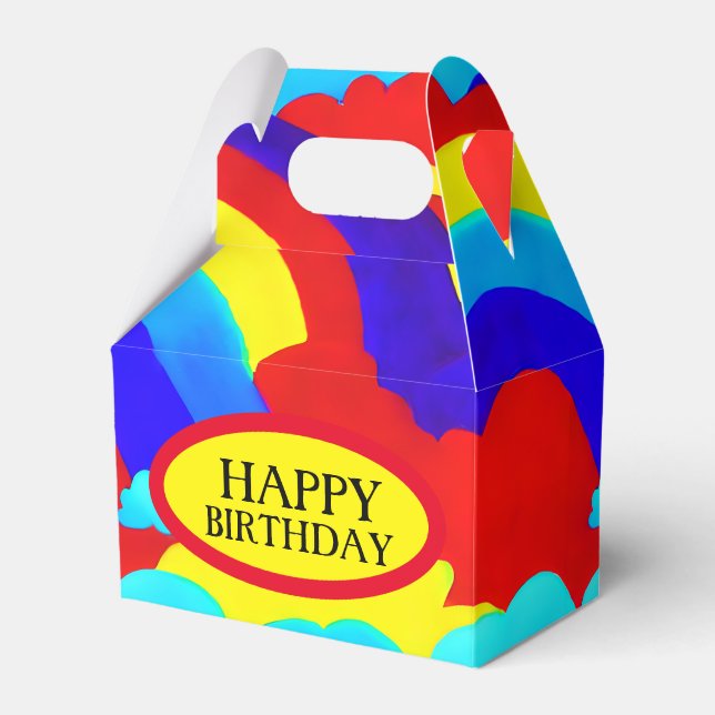 Colourful Rainbow Clouds Kids Pattern   Favour Box (Front Side)