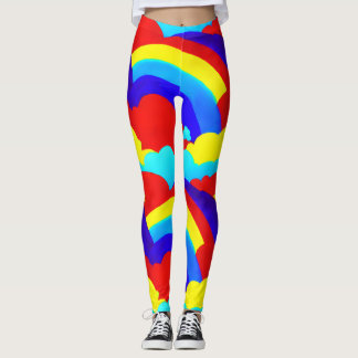 Colourful Rainbow Clouds Kids Pattern   Leggings
