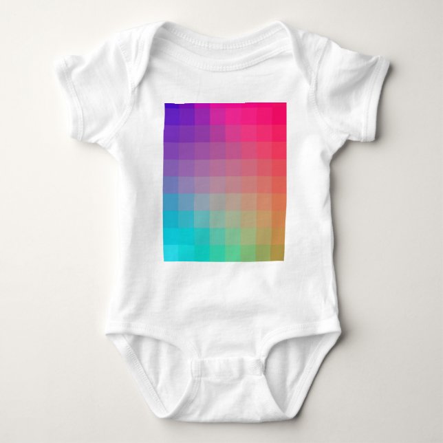 Colourful Rainbow Colours Gradient Design Baby Bodysuit (Front)