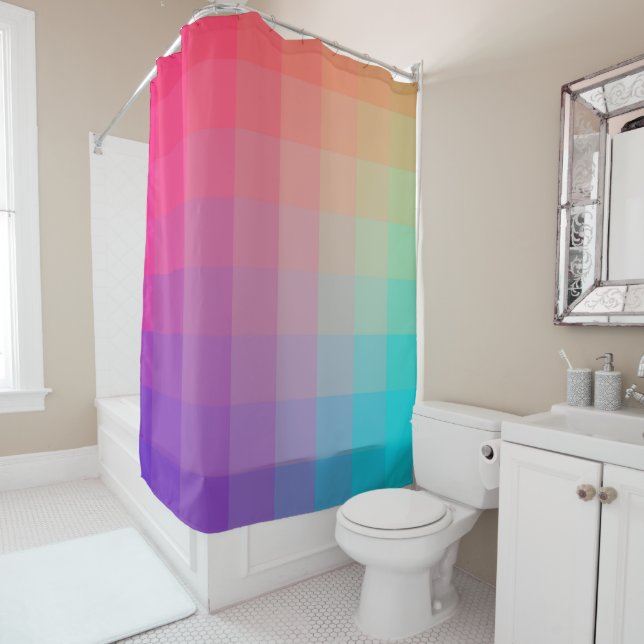 Colourful Rainbow Colours Gradient Design Shower Curtain (In Situ)