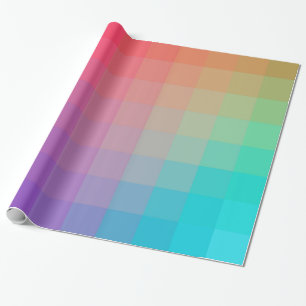 Colourful Rainbow Colours Pixels Art Design Wrapping Paper