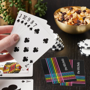 Colourful Rainbow Colours Striped Stripes Pattern Playing Cards