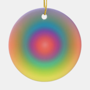 Colourful Rainbow Concentric Circle Space  Ceramic Tree Decoration