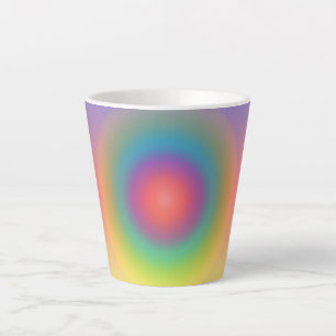 Colourful Rainbow Concentric Circle Space   Latte Mug