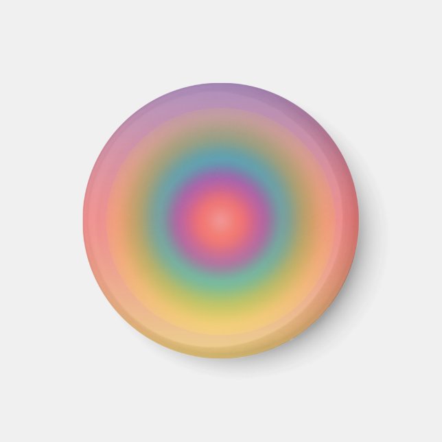 Colourful Rainbow Concentric Circle Space          Magnet (Front)