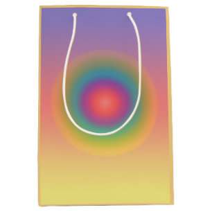 Colourful Rainbow Concentric Circle Space Medium Gift Bag