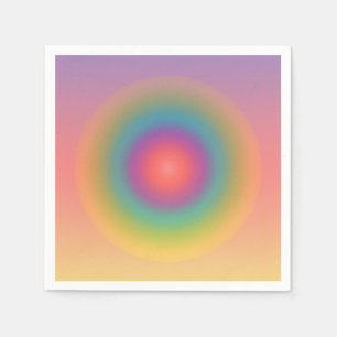 Colourful Rainbow Concentric Circle Space Napkin