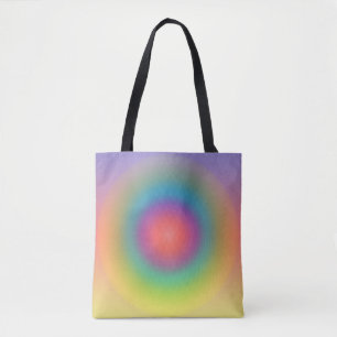 Colourful Rainbow Concentric Circle Space   Tote Bag