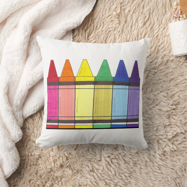 Colourful Rainbow Crayons Art Supplies Artist Prid Cushion (Blanket)